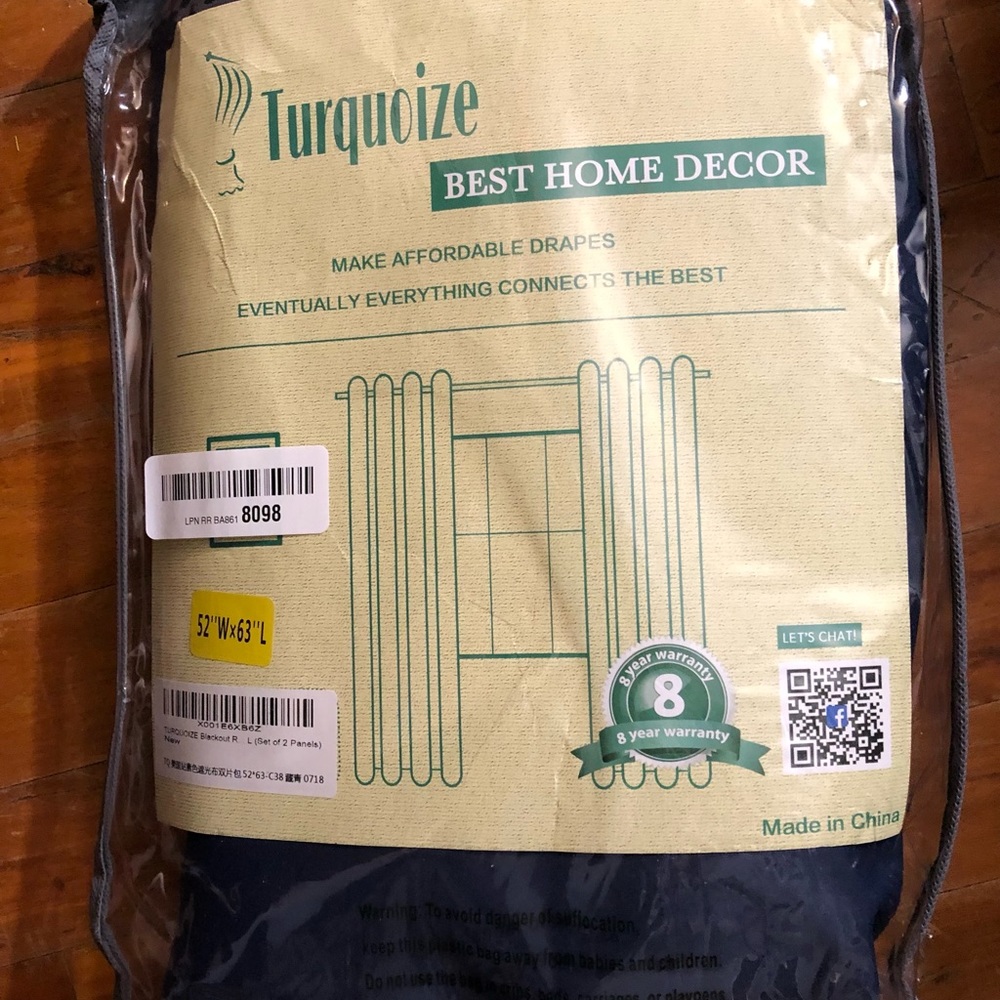 Turquioze 52x63 black out curtains